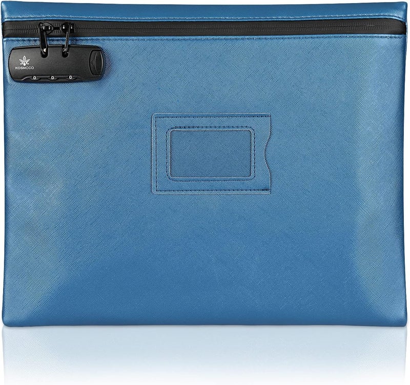 KOSMCCO Heavy Duty Notary Supply Bag with Lock, 13.6 x 10 Inches for All Notary Journal, Stamp, Embosser, Ink Pad and Valuables Storage (Navy Blue, L) - Image 1